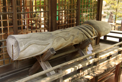 Giant sacred object at Taga-jinja's main hall
