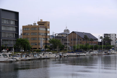 Boats lining the Shinmachi-gawa