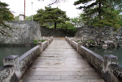 Old bridge on the site of the castle ruins