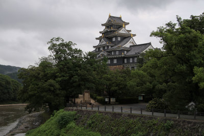 Okayama Castle after the rain