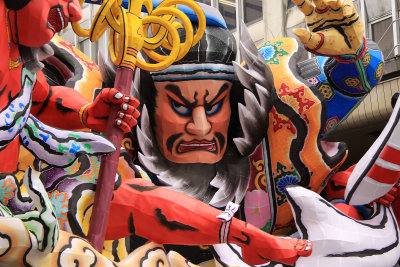 Closer view of the samurai figure