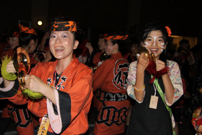 Festive cymbal players