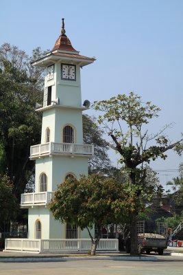 Clock tower outside a town temple