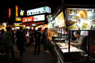 Stalls in a corner of Shilin Night Market