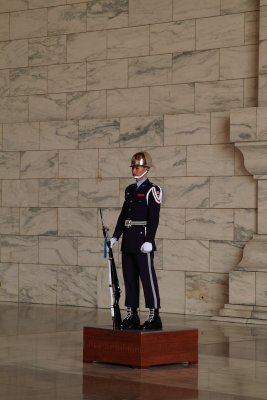 Guard within the memorial hall