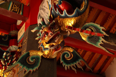 Winged mythical creature in the temple