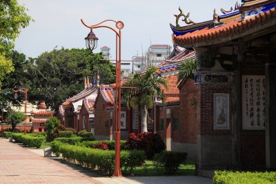 Row of restored Qing-dynasty buildings