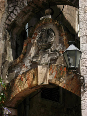 Decorative archway and lantern