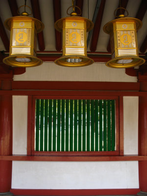 Decorative lanterns and cloister window