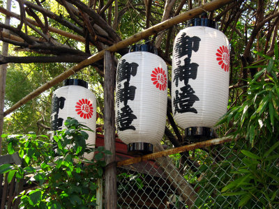 Paper lanterns on the grounds