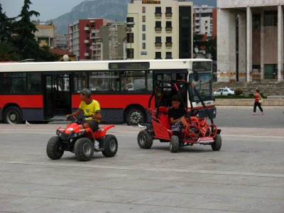 Four-wheeled fun on Sheshi Skënderbej