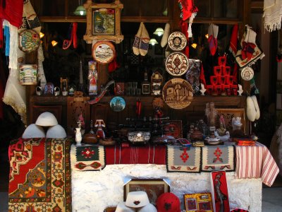 Various souvenirs on display