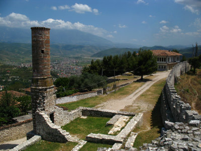 Ruined minaret and mosque foundations