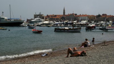 Laying out in view of the old town