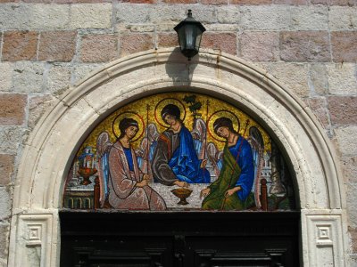 Entrance mosaic on Sveti Trojica Church