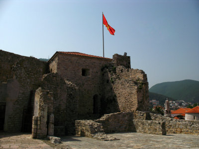 Flag overlooking the citadel courtyard