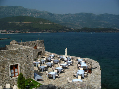 Patio restaurant within the citadel