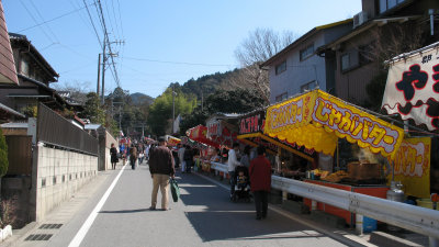 Festival yatai on the main shrine approach