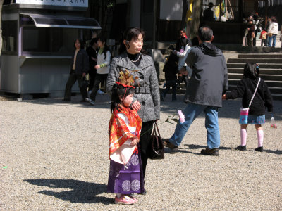 Young girl in festival kimono