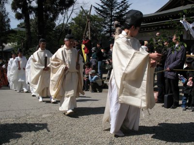 Shrine elders at the start of the parade