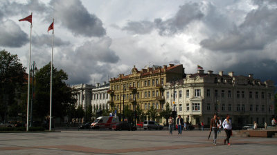 New Town architecture across the square