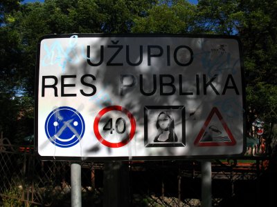 Sign marking the entrance to the Uupis Republic