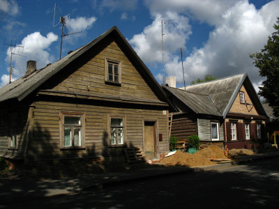 Pair of wooden Karaim houses