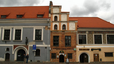 Old town facades on the north side of Rotuės aikte