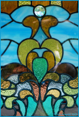 Close up on the stained glass