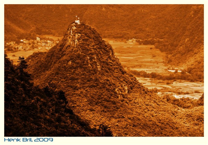 Alone on a Hill - sepia