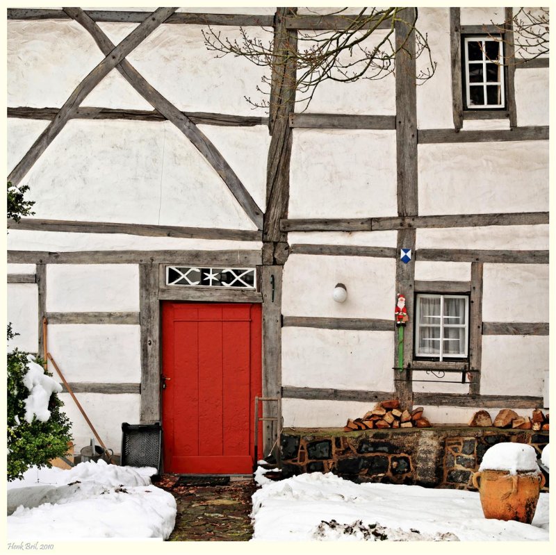 Timber Framing and Red Door