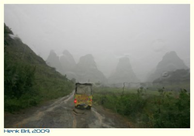 Rainy Moment in a Karst Landscape