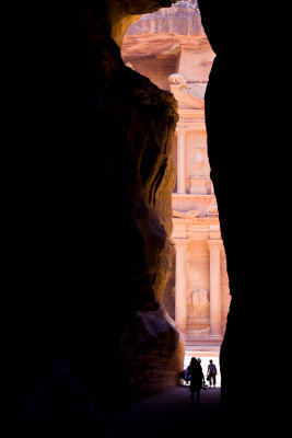 The end of the Siq - frægt sjónarhorn ljósmyndara