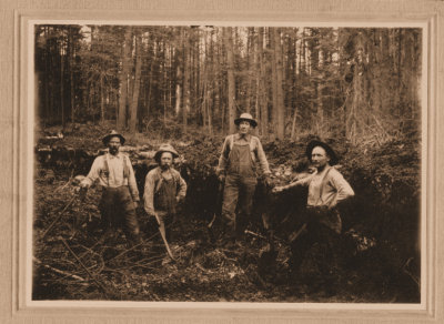 Hans Hove and fellow workers digging cut for the Northern Pacific RR.