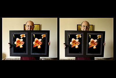 Stereo-image of me holding a massive stereo-image.