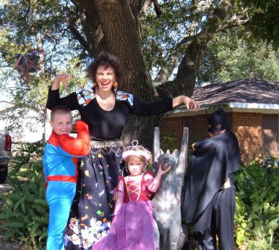 Dressed up for Halloween.
