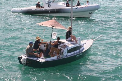 There was a variety of yachts and people on the Gulf