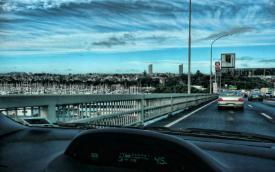 Crossing the Auckland Harbour Bridge