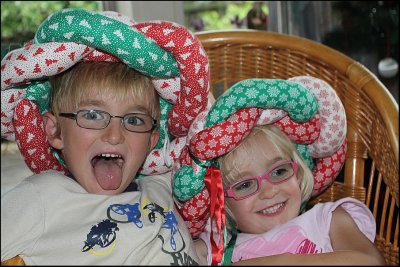 Cheeky Monkeys having fun with my Christmas wreaths