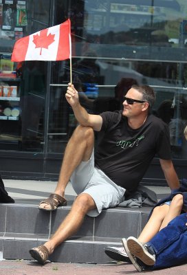 Lucky guy was given a Canadian flag - but for a reason