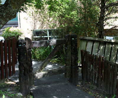 Gate 30 - Neighbour's Carved Maori Gate