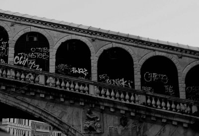 Graffiti over the Grande Canal