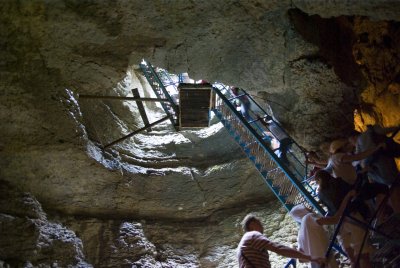 Ladder in a cave