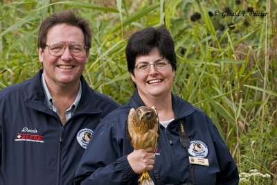  My good friend's  Dennis &  Gwen  with Northern Harrier   ( banded & released )