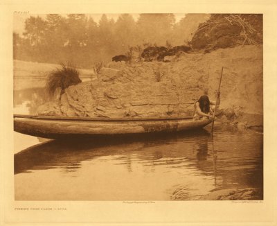Fishing from canoe - Hupa