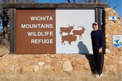 Entrance to Wichita Mountains Wildlife Refuge