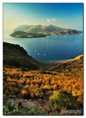 Lipari - Vista di Vulcano e Vulcanello 2