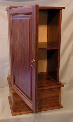 Cabinet open with drawer section