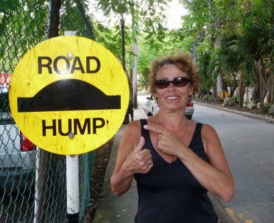 Barbados Road Sign