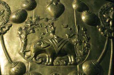 Lhasa, Brass ornament  on Jokhang temple